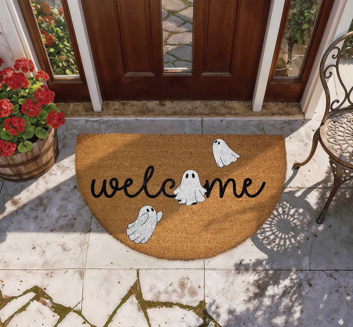 Spooky Welcome Doormat, Halloween Ghost Welcome Mat, Spooky Season Floor Mat