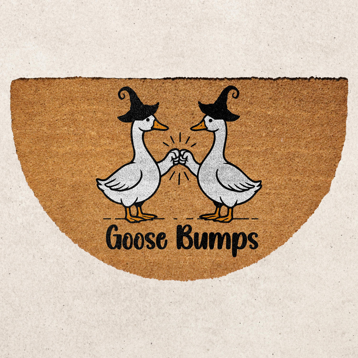 Goose Bumps Doormat, Witch Hat Silly Goose Fall Decor, Funny Halloween Welcome Mat
