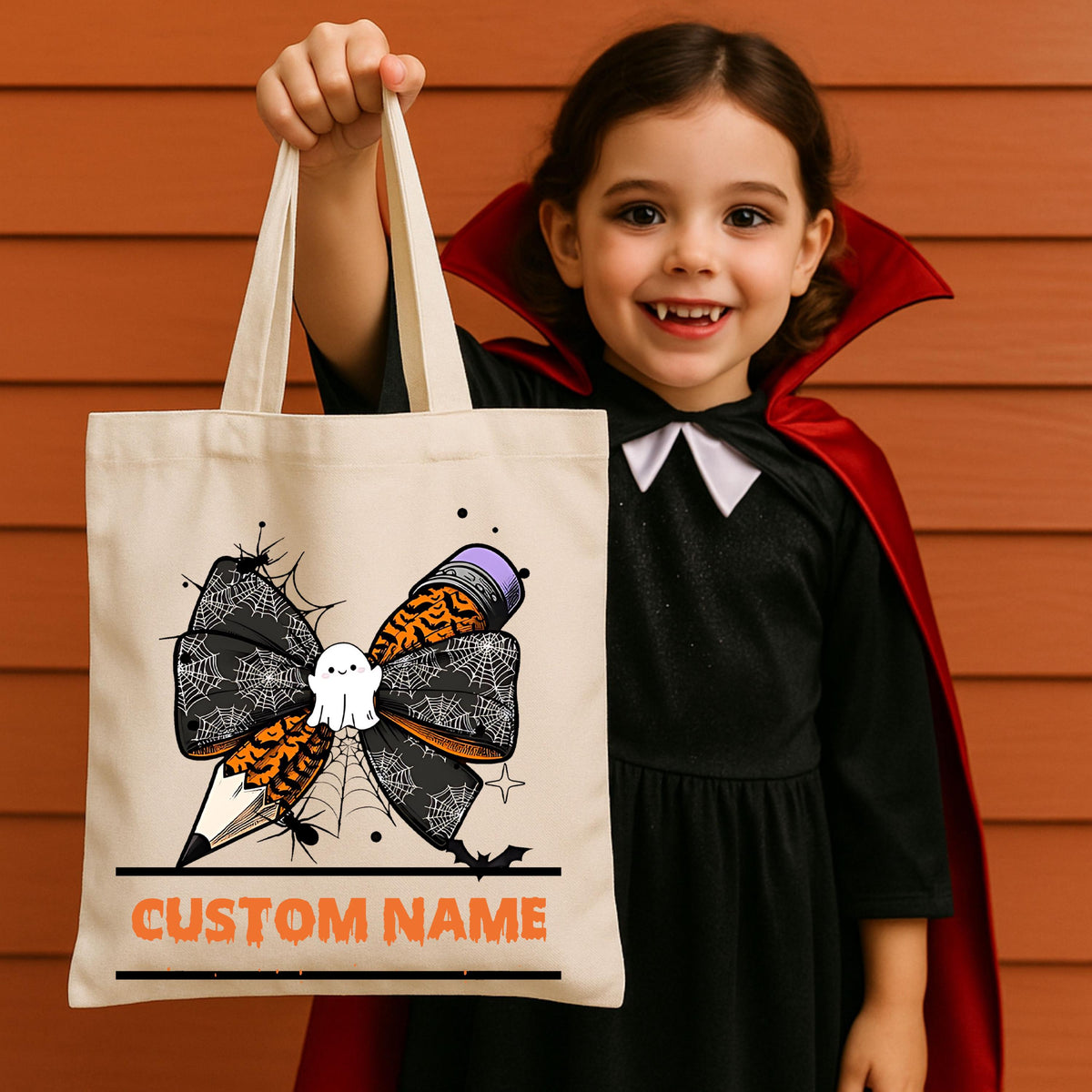 Custom Halloween Teacher Tote Bag, Personalized Teacher Spooky Ghost Bag, Cute Teacher Tote Bag, Fall Teacher Bag, Canvas Bag for Teacher