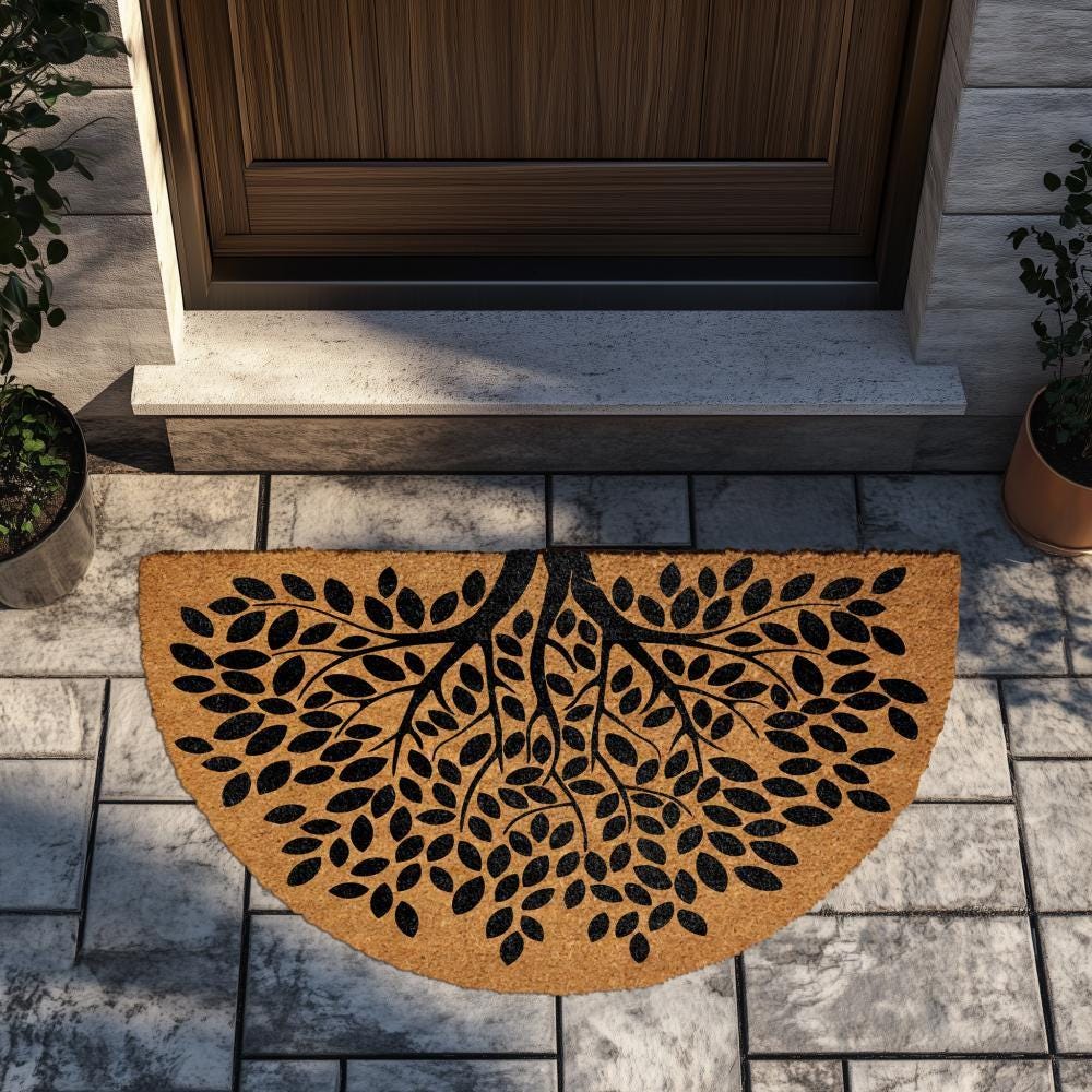 Tree of Life Doormat, Spiritual Door Mat, Meaningful Coco Fiber Mat, Nature Inspired Coir Mat