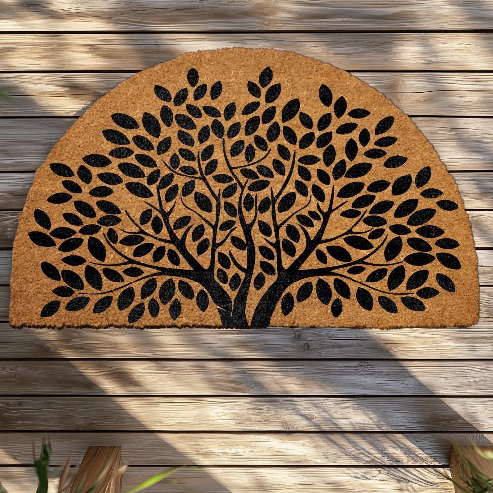Tree of Life Doormat, Spiritual Door Mat, Meaningful Coco Fiber Mat, Nature Inspired Coir Mat