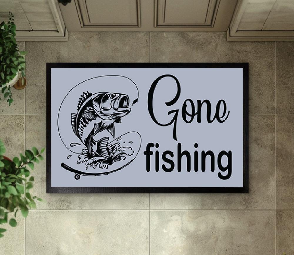 Gone Fishing Doormat, Fishing Enthusiast Door mat, Fisherman Gift