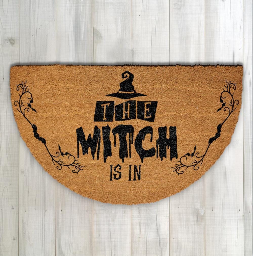 The Witch Is In Doormat, Spooky Season Gift, Fall Front Porch Decor