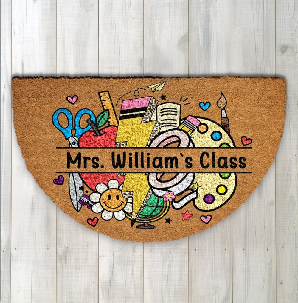 Personalized Teacher Name Doormat, Back to School Decor, Custom Classroom Welcome Mat