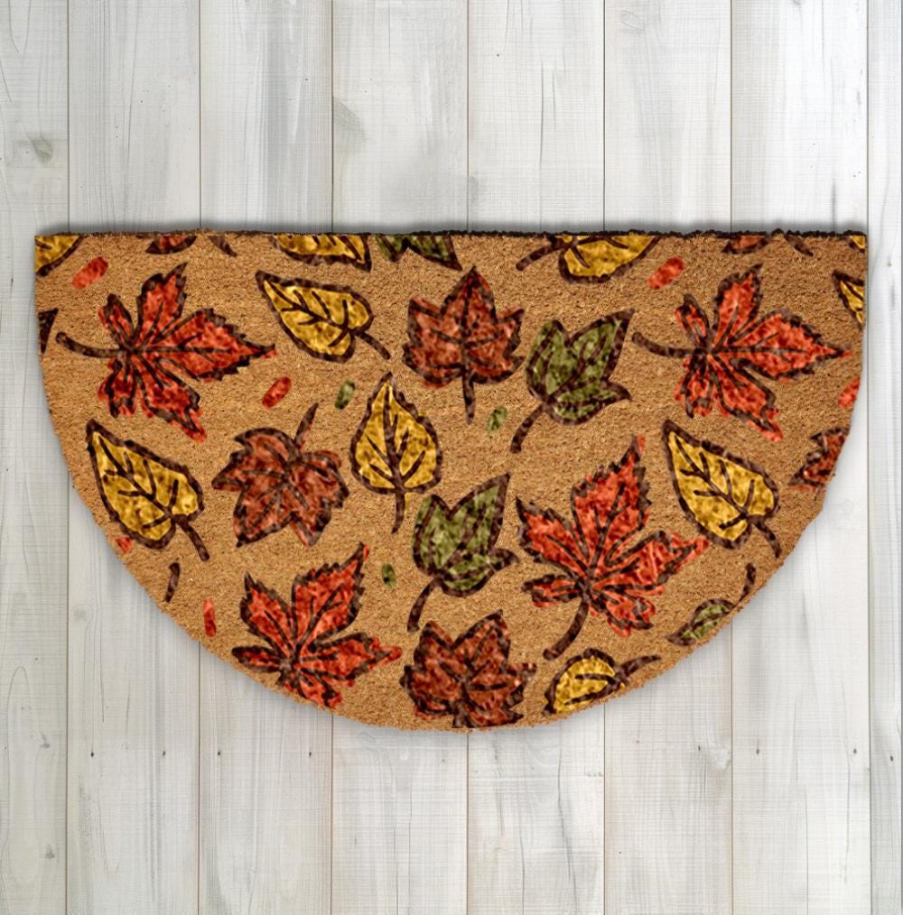 Autumn Leaves Welcome Mat, Cute Fall Doormat, Harvest Season Home Decor