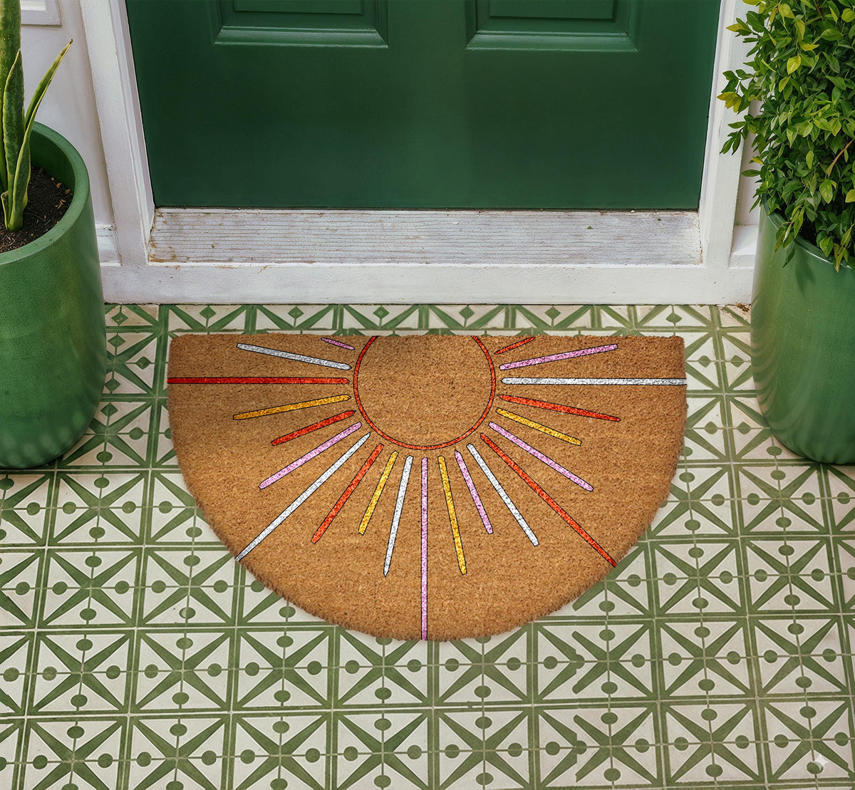 Sunshine Doormat, Sunburst Welcome Mat, Rise and Shine Home Entrance Rug
