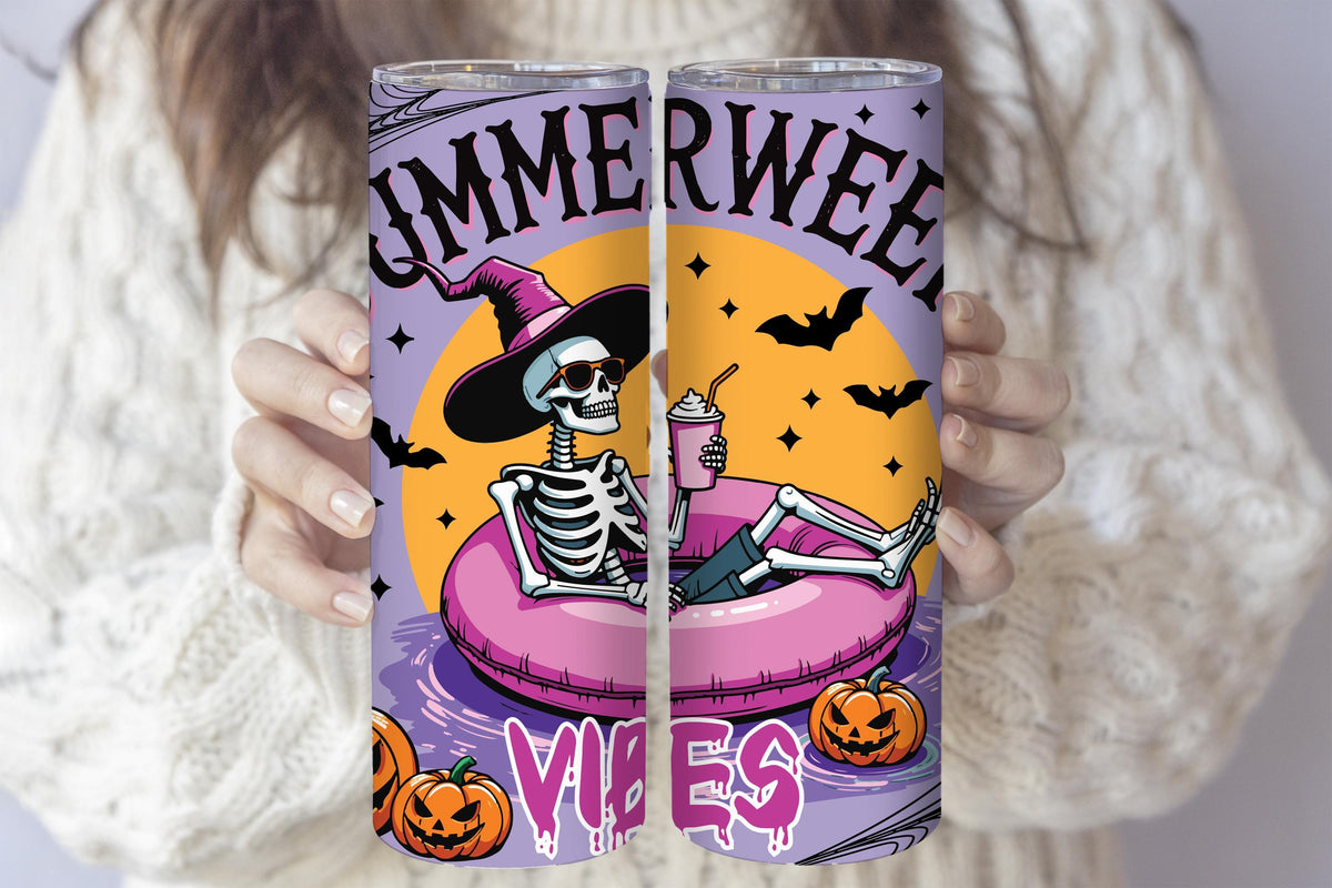 Vibrant Colors Summerween Vibes Tumbler With Straw