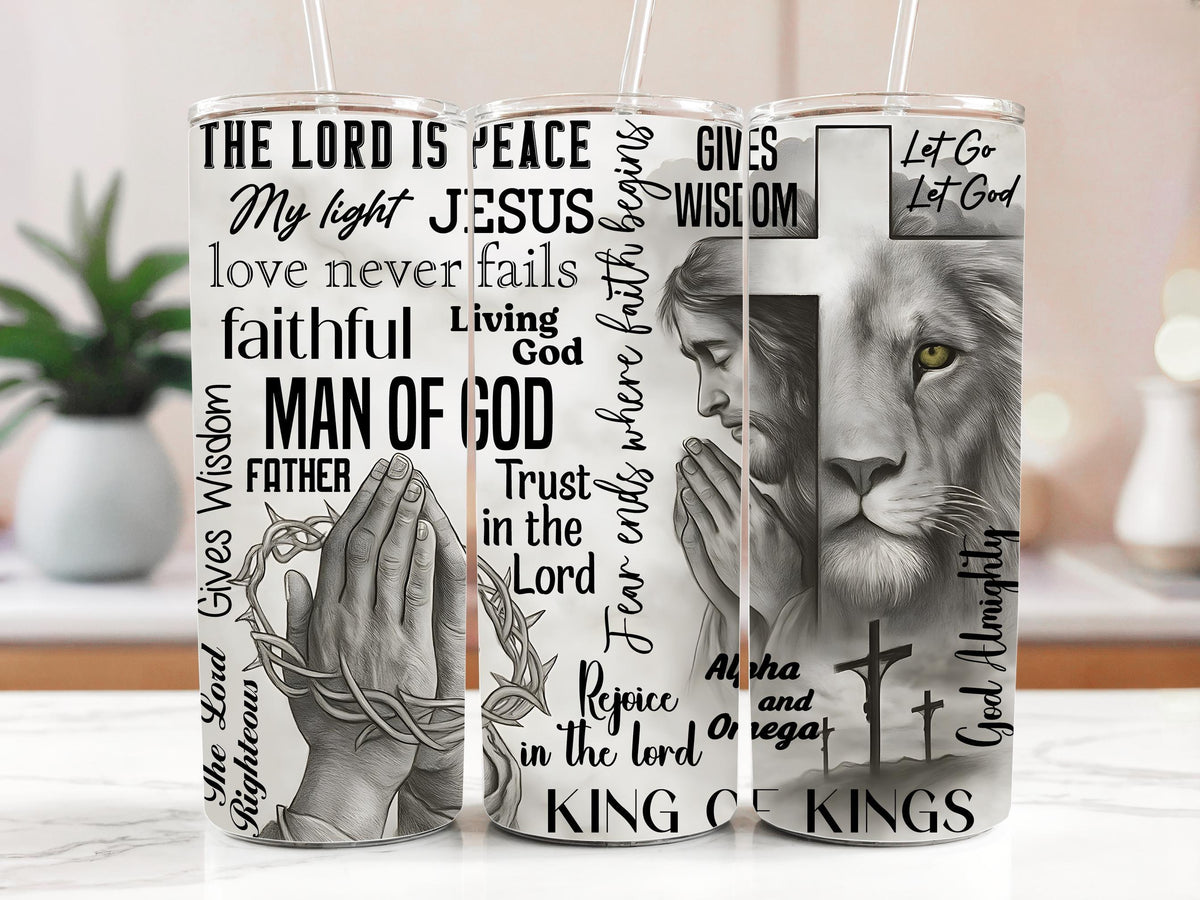 Man Of God Stainless Steel Tumbler, Christian Man Insulated Tumbler