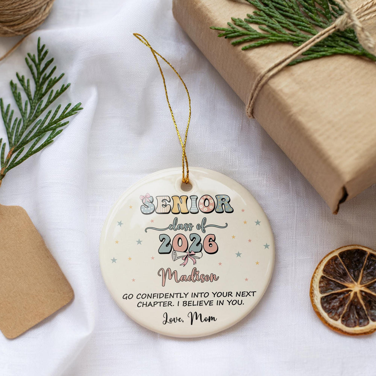 Personalized Christmas Graduation Ornament 2026, Senior Class of 2026 Gift