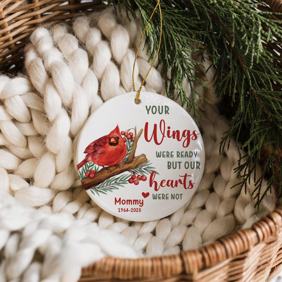 Personalized In Loving Memory Keepsake, Cute Cardinal Theme Memorial Ornament