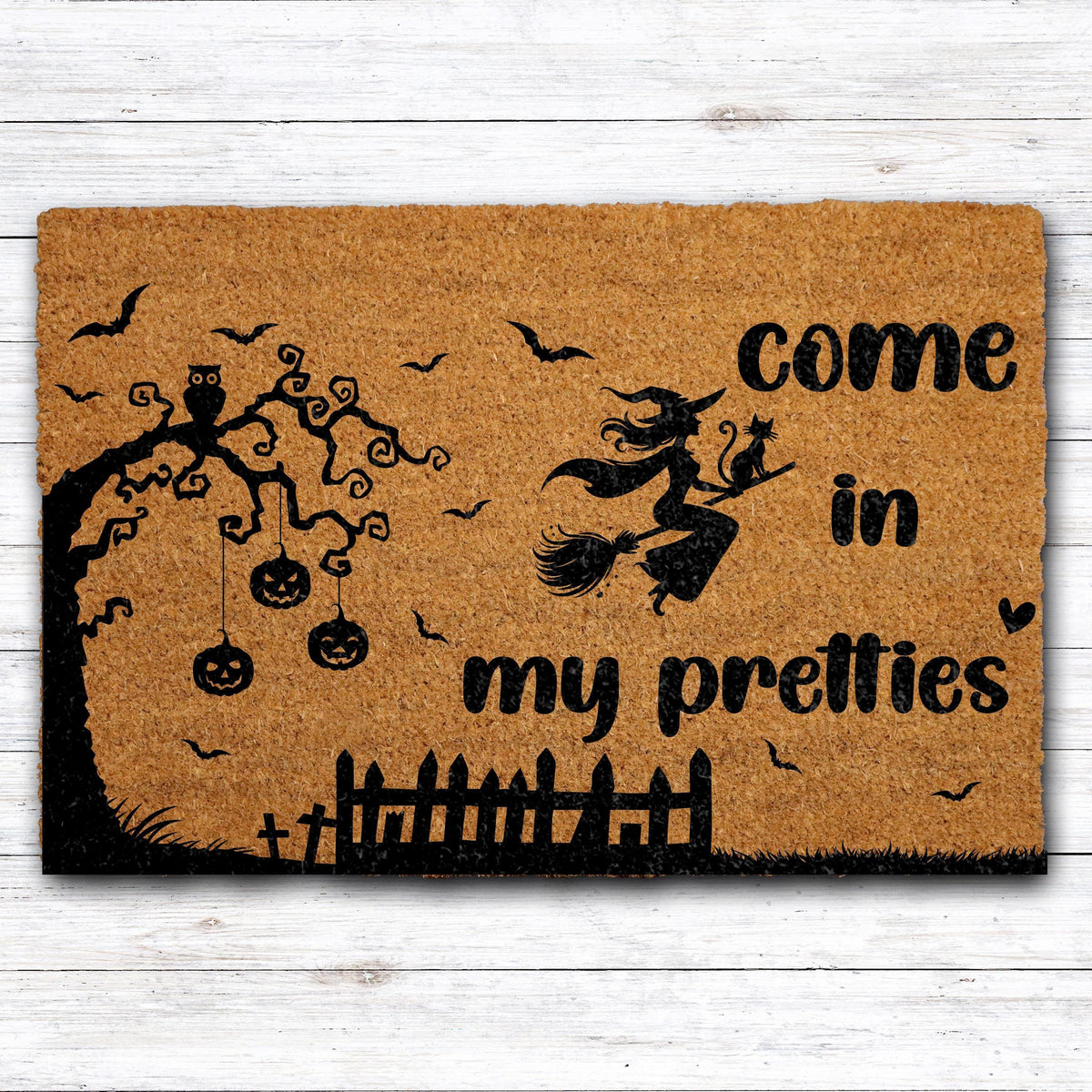 Come In My Pretties Doormat, Witch Front Door Mat, Halloween Welcome Mat