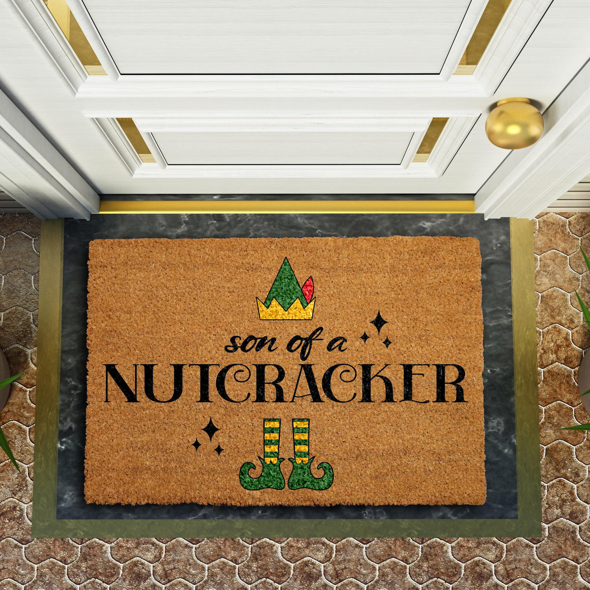 Son of a Nutcracker Doormat, Movie Quote Door Mat, Funny Christmas Welcome Mat