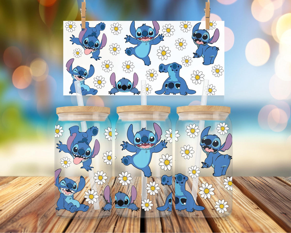 Cute Alien Can Glass Cup, Aesthetic Iced Coffee Tumbler, Reusable Funny Cartoon Glass