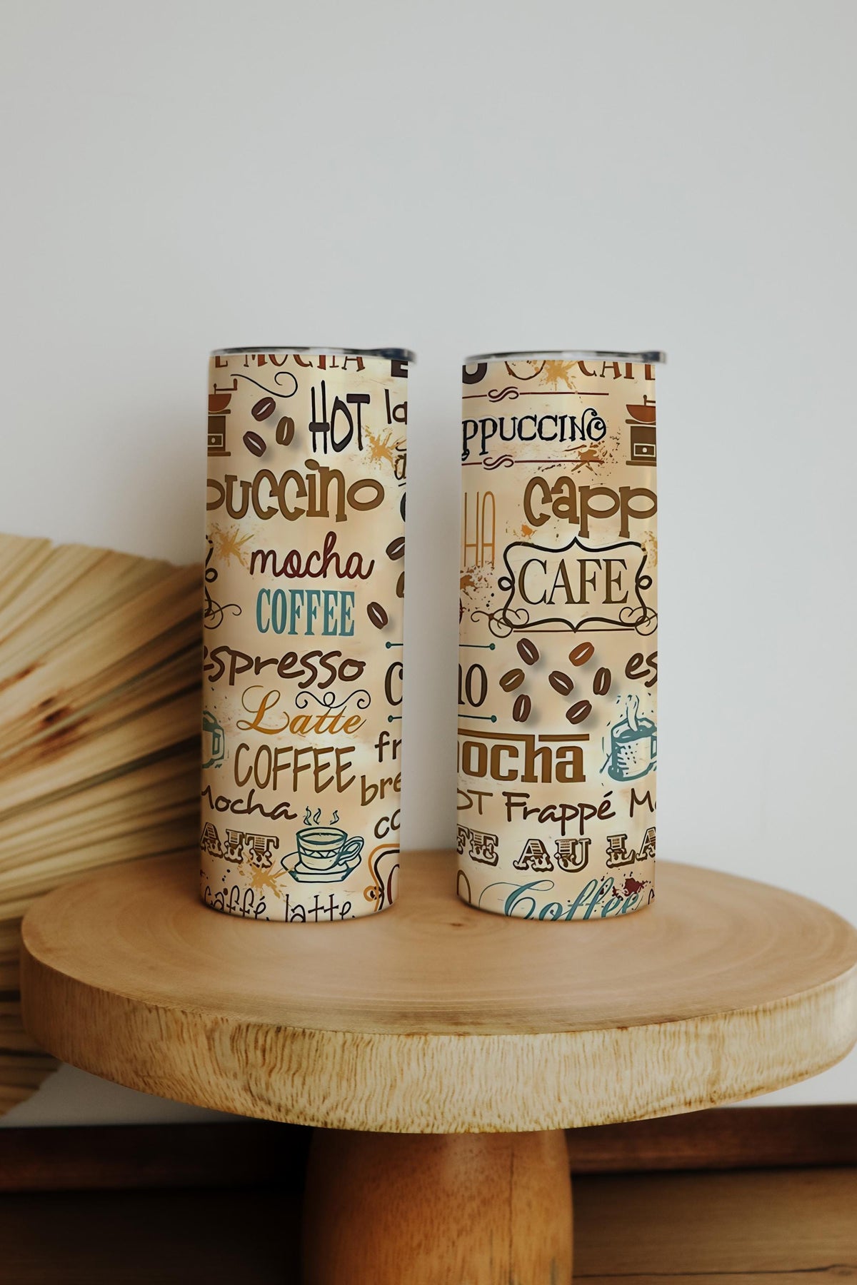 Retro Coffee Shop Tumbler, Insulated Stainless Steel Travel Mug (20 oz)