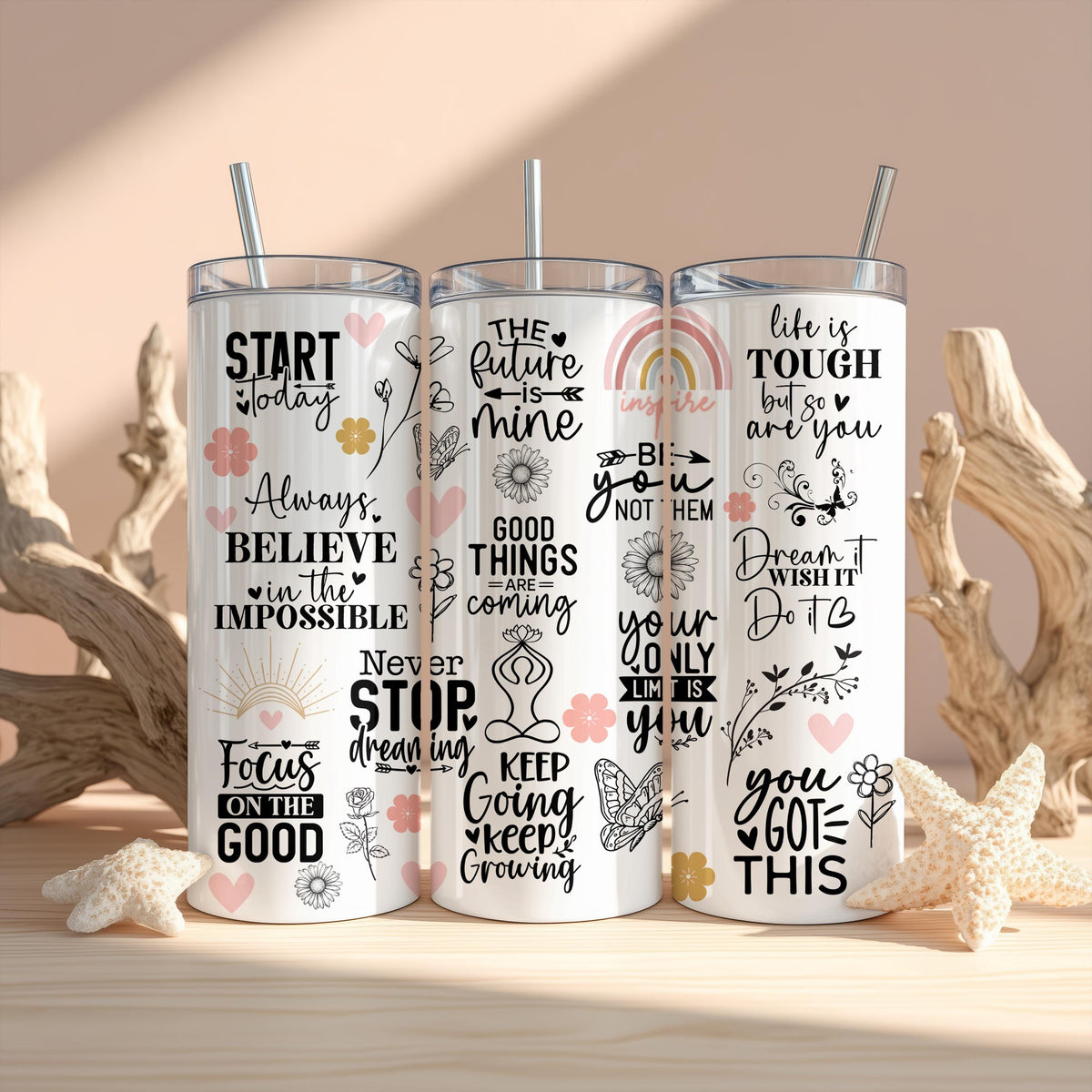 Aesthetic Inspirational Daily Reminders Coffee Tumbler
