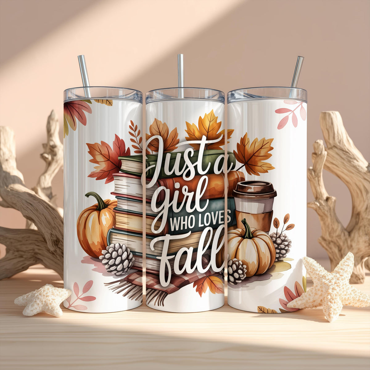 Just A Girl Who Loves Fall Coffee Tumbler, Fall Season Gift Stainless Steel Tumbler