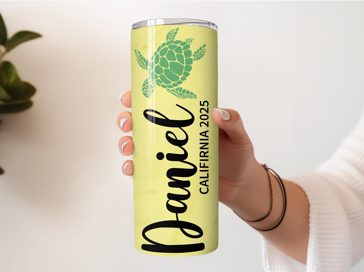 Customizable Summer Vibes Tumbler With Straw, Colorful Tropical Theme Steel Water Bottle