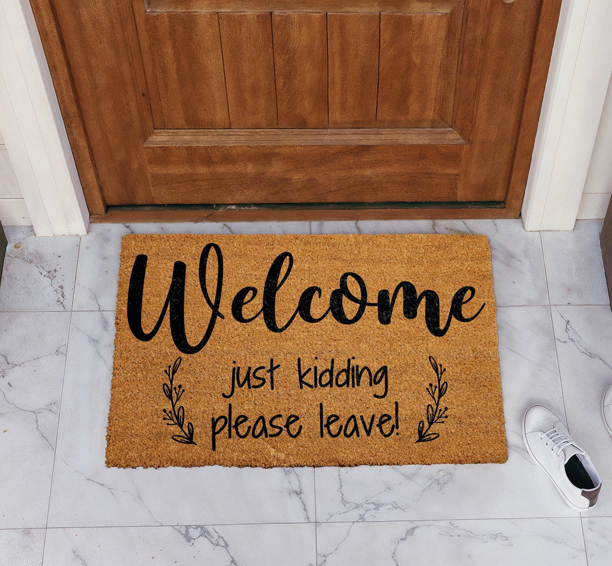 Welcome Just Kidding Please Leave Doormat, Go Away Welcome Mat, Funny Door Mat