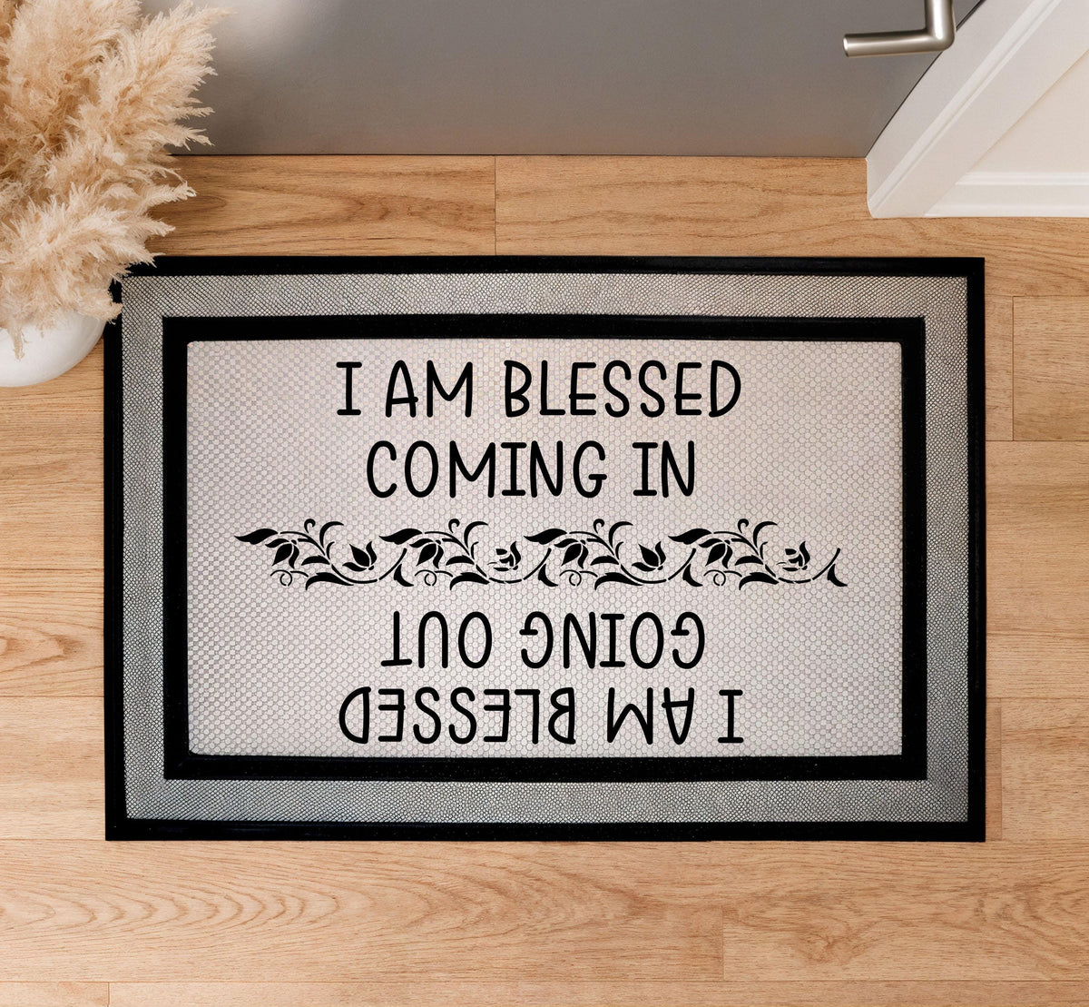 I am Blessed Coming In And Going Out Doormat, Inspirational Welcome Mat, Christian Home Decor