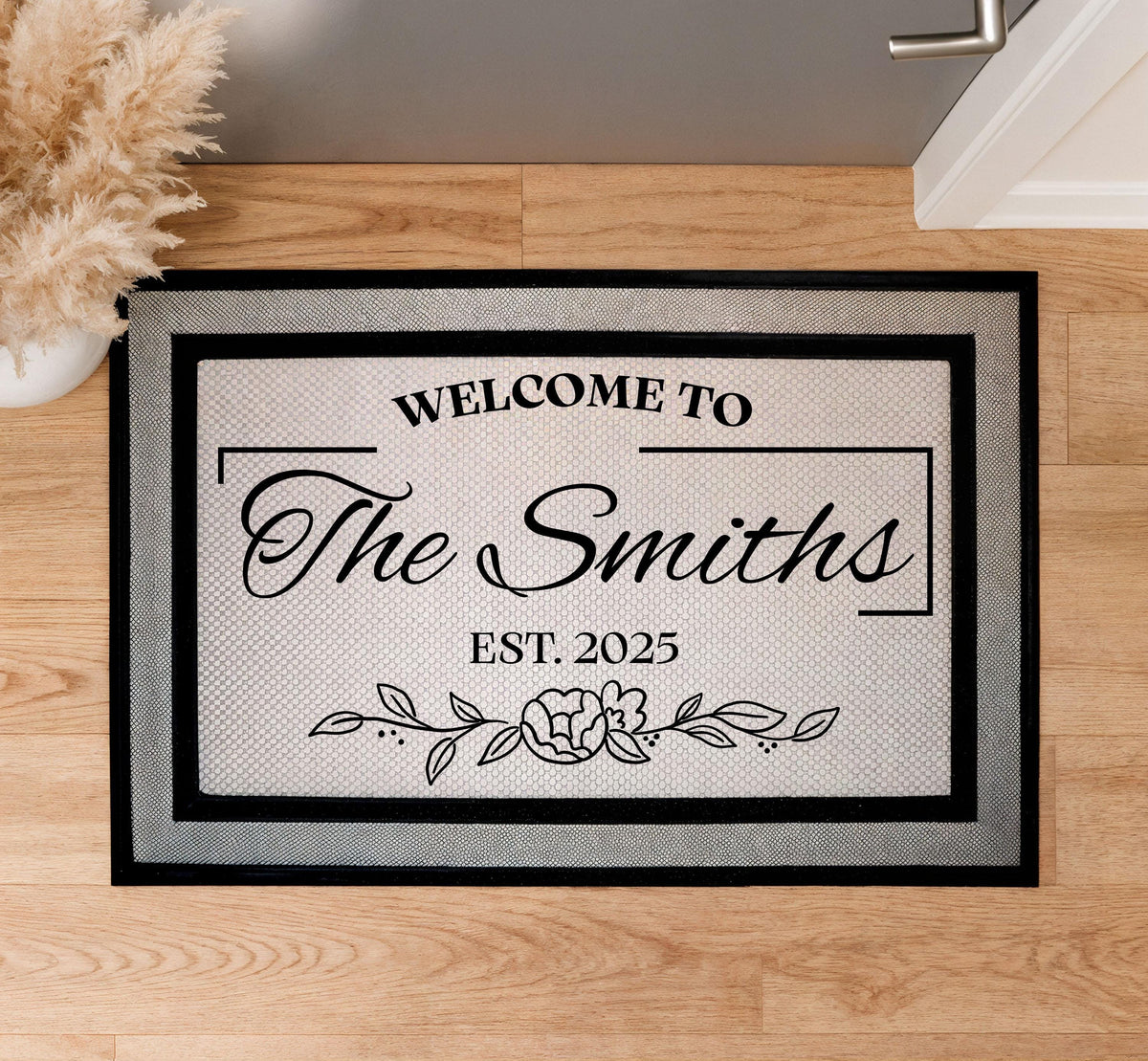 Custom Welcome to Our Home Doormat, Family Name & Est Year Door Mat