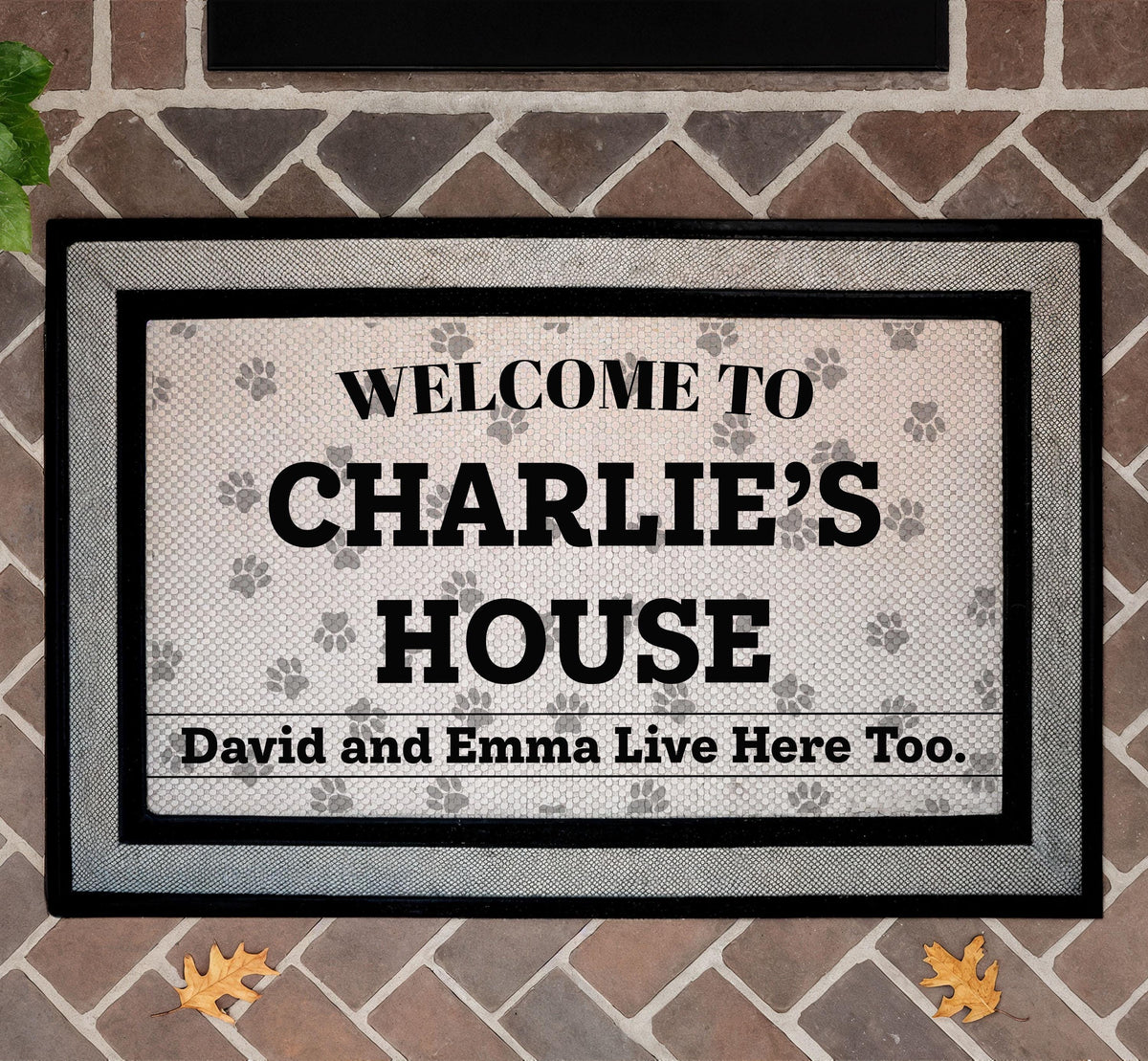 Custom Pet House Doormat, Personalized Dog Cat Name Welcome Mat