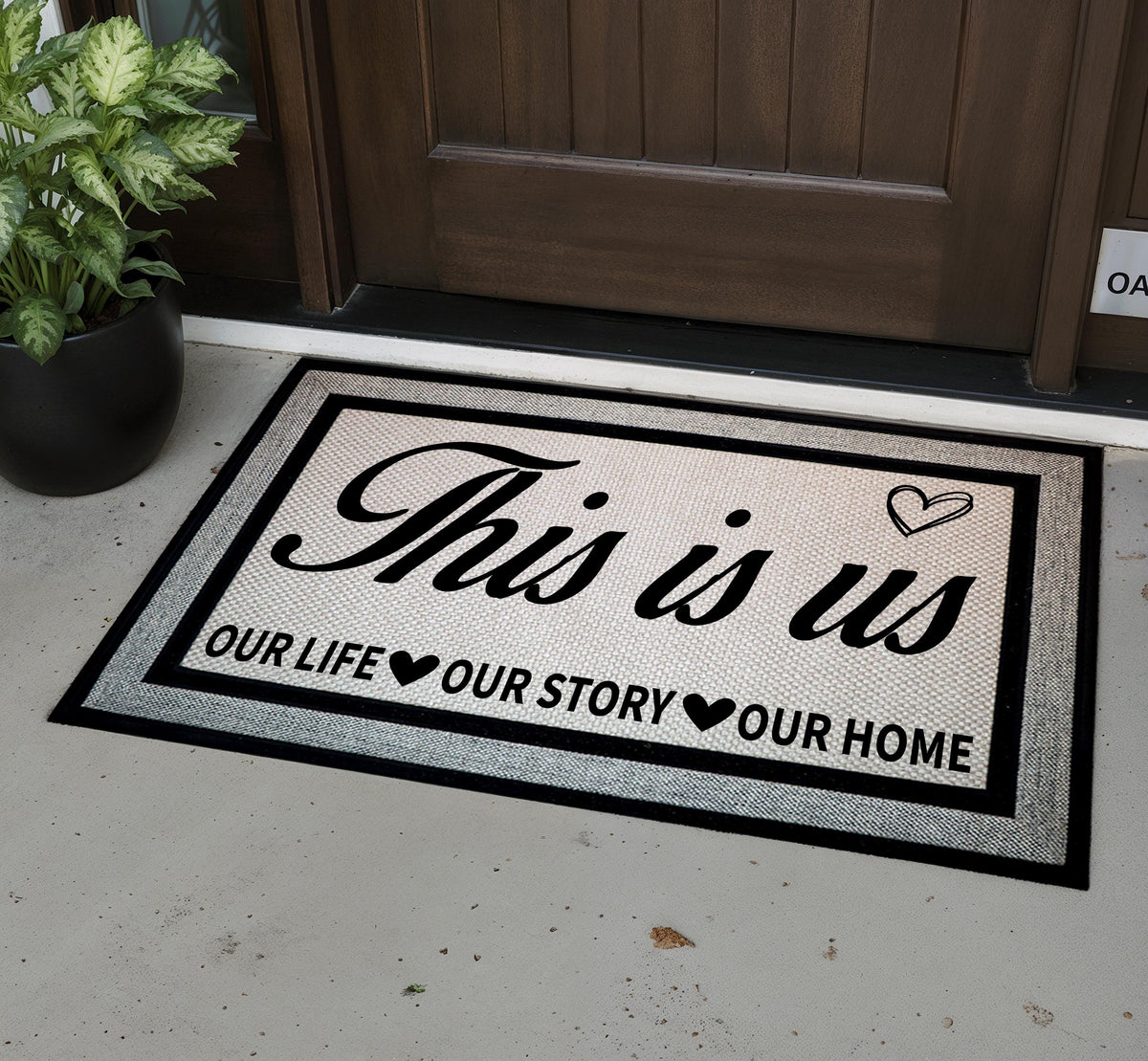This Is Us Our Life Our Story Our Home Doormat, Sublimation Entry Mat, Heart Theme Rug