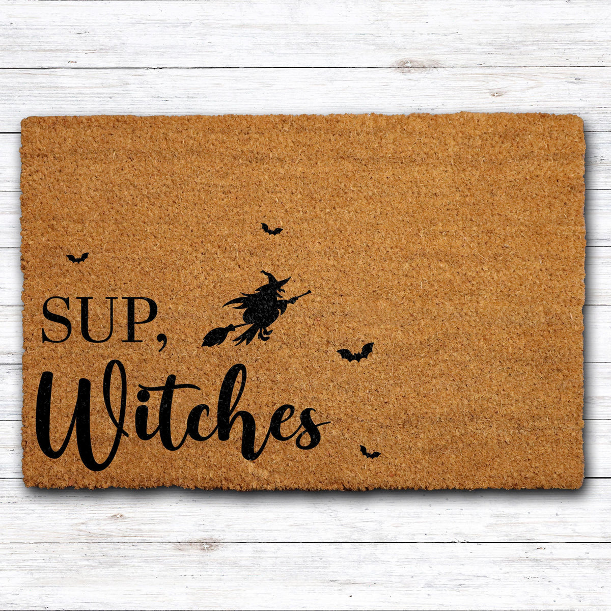 Sup Witches Doormat, Halloween Welcome Mat, Funny Witchy Entrance Rug