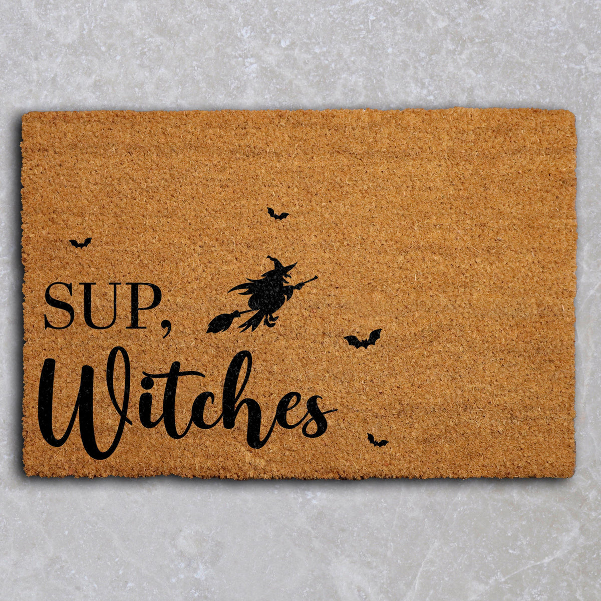 Sup Witches Doormat, Halloween Welcome Mat, Funny Witchy Entrance Rug