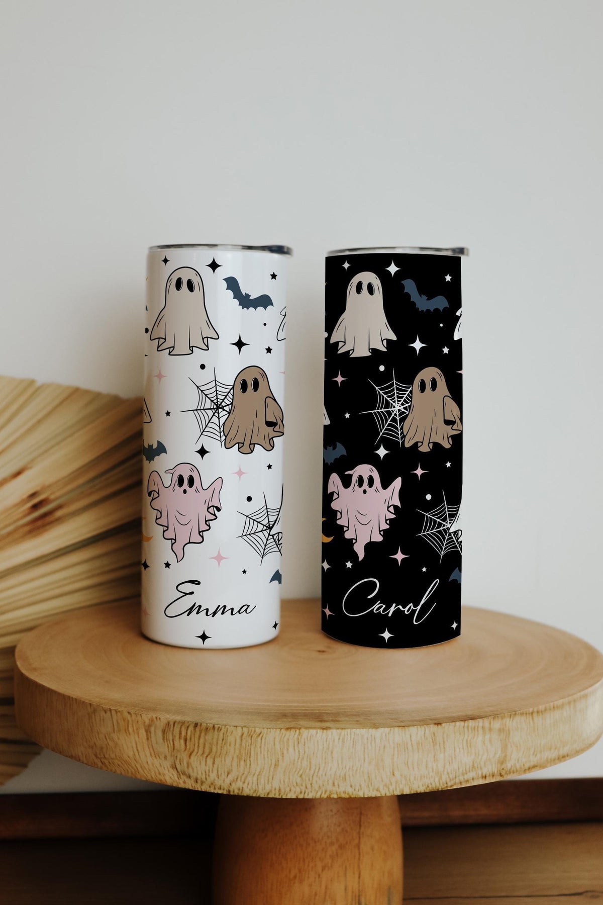 Customizable Cute Ghost Pattern Stainless Steel Tumbler