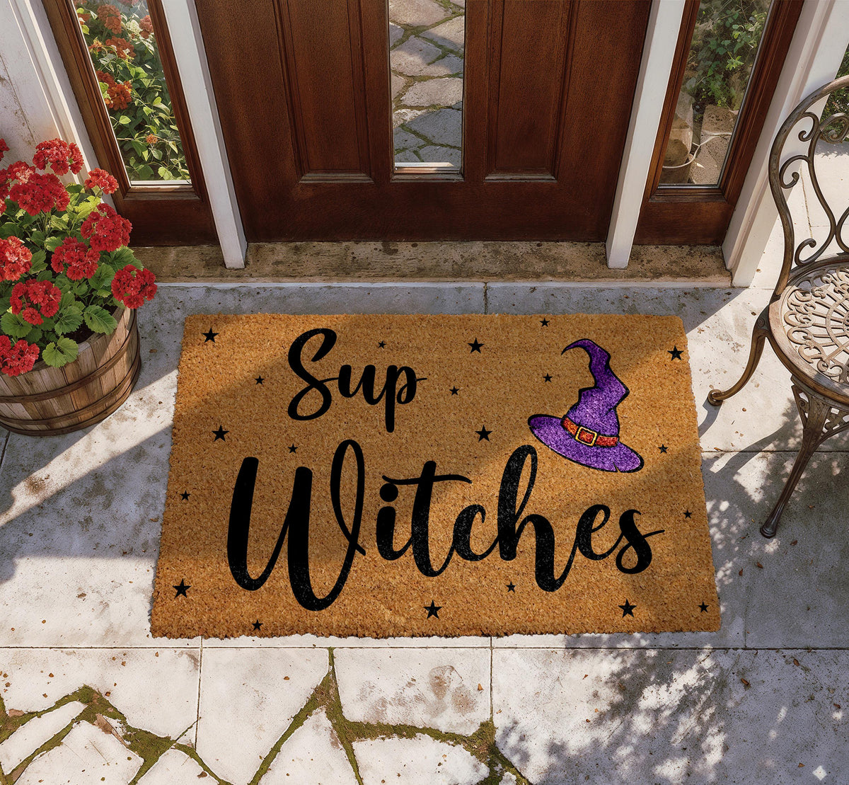 Sup Witches Doormat, Funny Witchy Home Decor, Halloween Welcome Mat