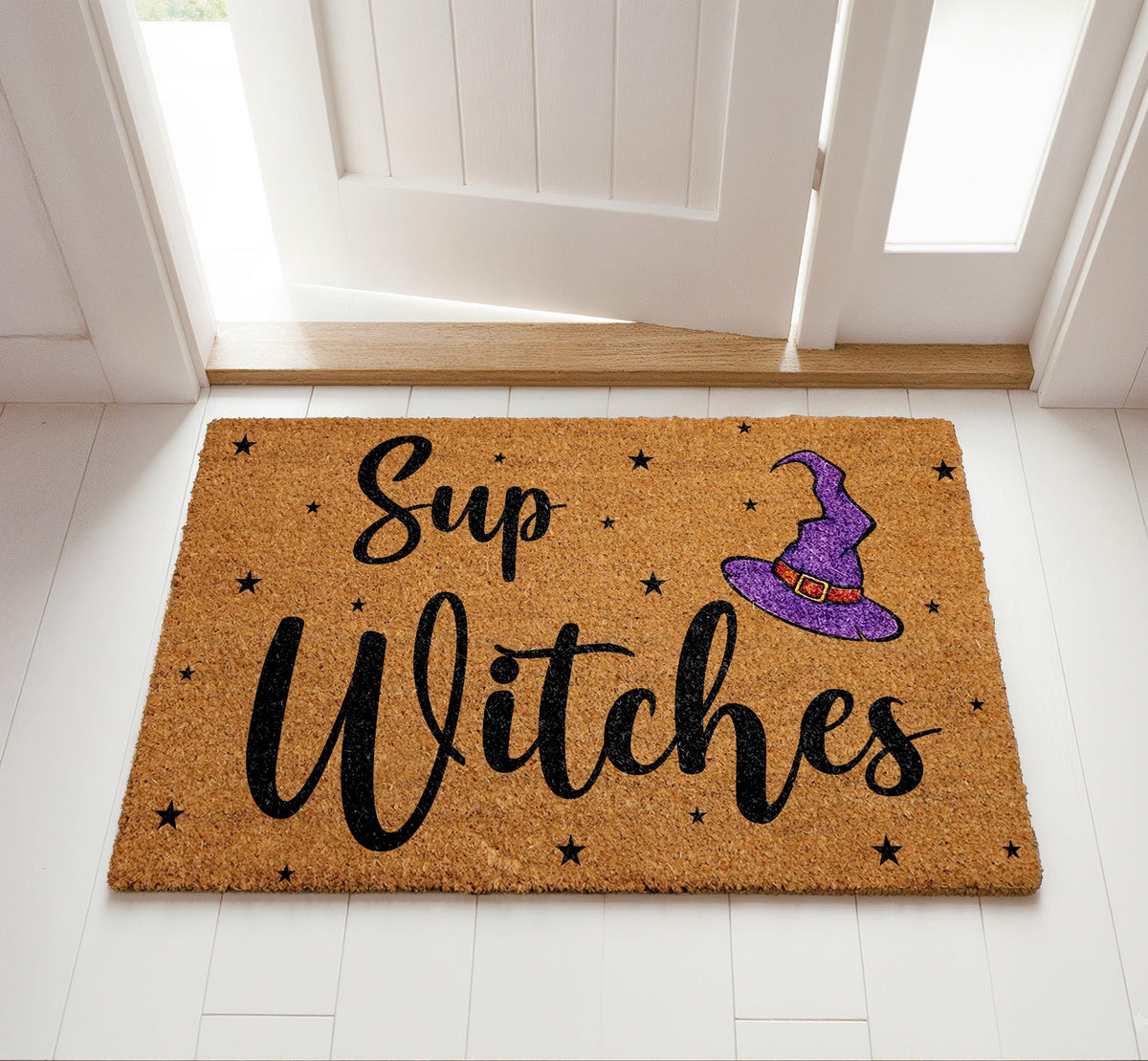 Sup Witches Doormat, Funny Witchy Home Decor, Halloween Welcome Mat