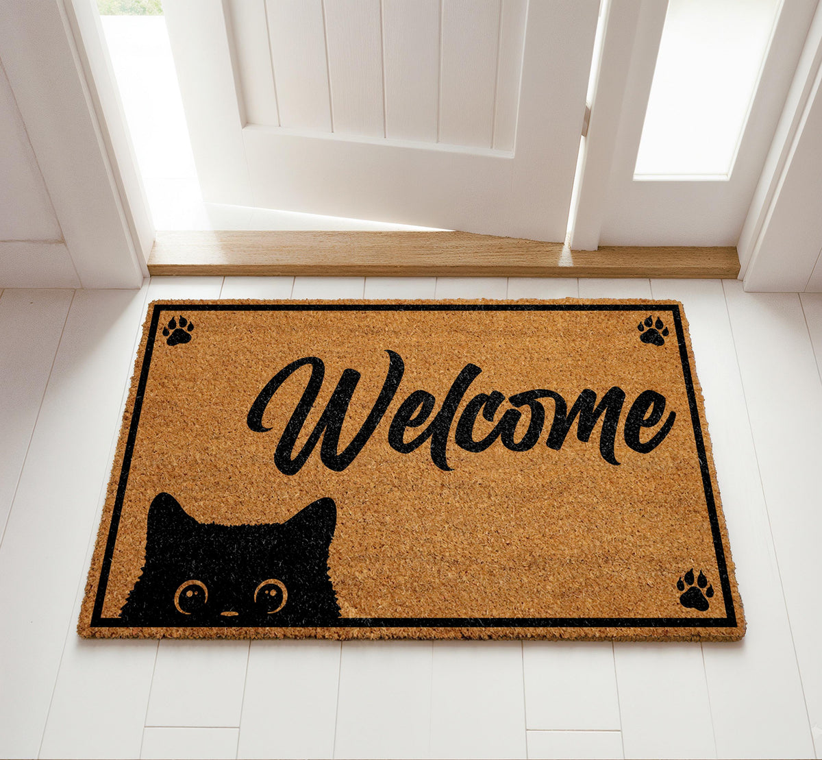 Cat Doormat, Funny Cat Welcome Mat, Peeking Cat Lover Home Decor, Cute Housewarming Gift
