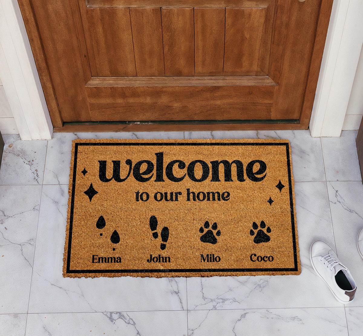 Custom Family & Pet Name Doormat, Welcome To Our Home Door Mat