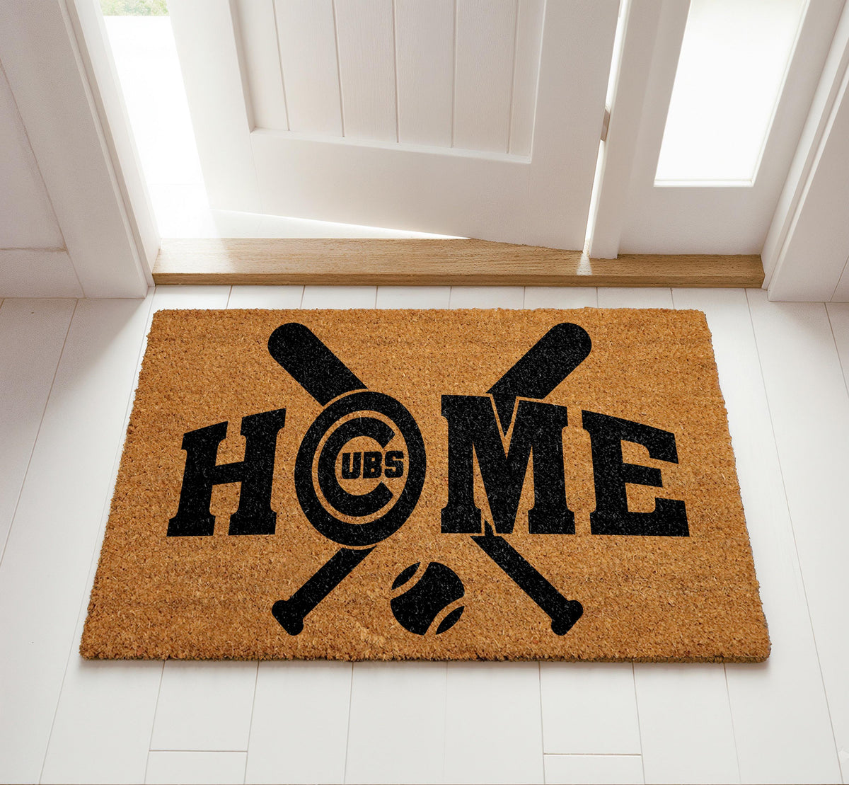 Baseball Bats & Ball Doormat, Baseball Home Welcome Mat
