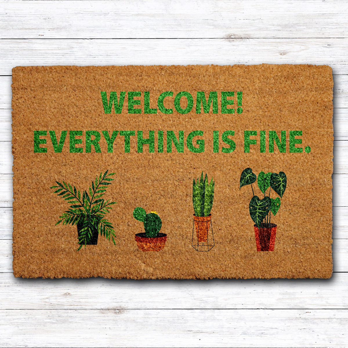 Welcome Everything is Fine Doormat, Funny Welcome Mat, Good Place Home Decor