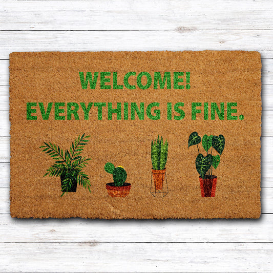 Welcome Everything is Fine Doormat, Funny Welcome Mat, Good Place Home Decor