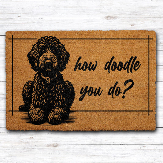 How Doodle You Do Doormat, Labradoodle Welcome Mat, Goldendoodle Home Decor