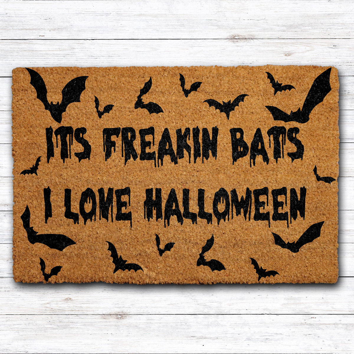 Its Freakin Bats Doormat, Spooky Season Front Porch Rug, I Love Halloween Welcome Mat
