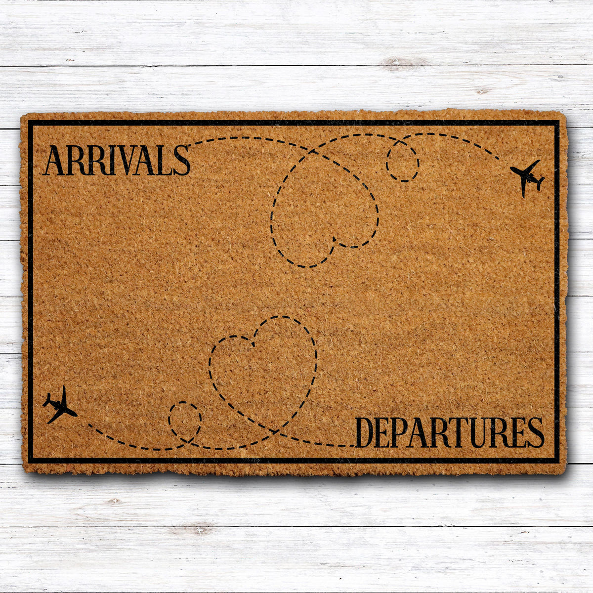 Arrivals & Departures Doormat, Flight Attendant Welcome Mat, Funny Airplane Home Decor