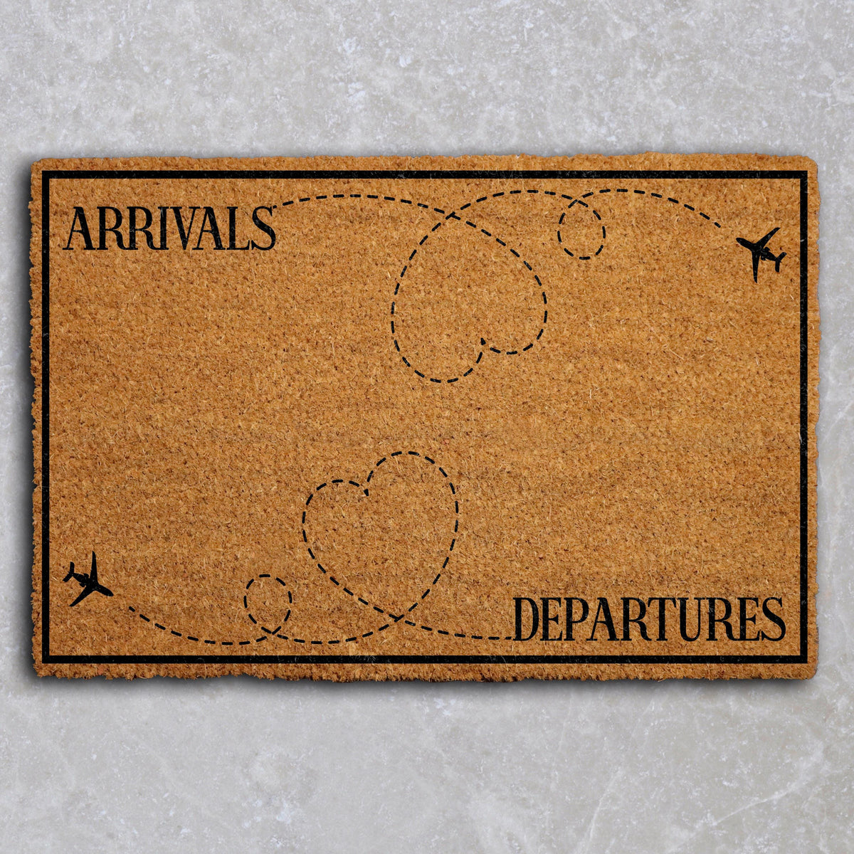 Arrivals & Departures Doormat, Flight Attendant Welcome Mat, Funny Airplane Home Decor