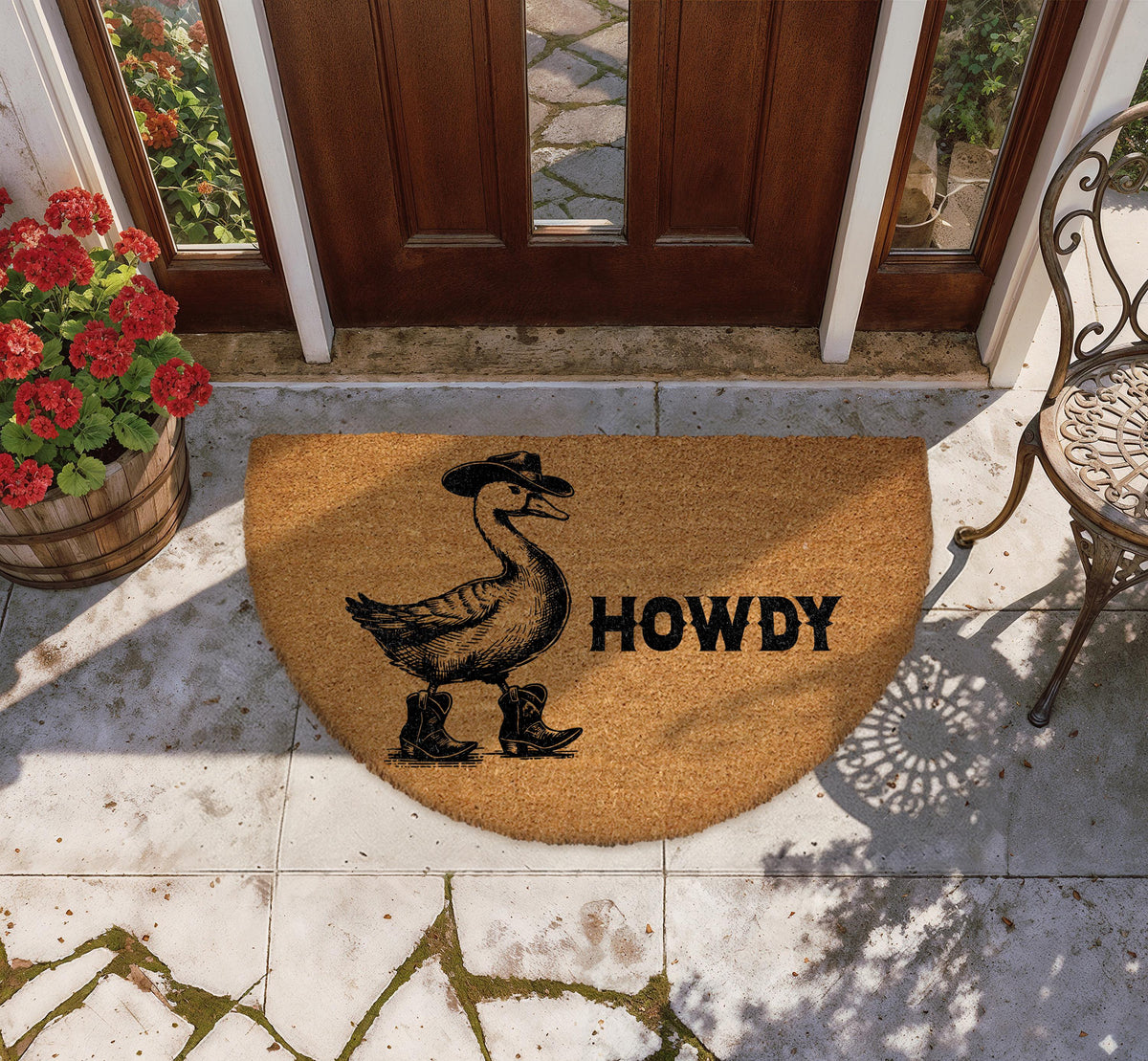 Howdy Cowboy Animal Doormat, Funny Western Welcome Mat