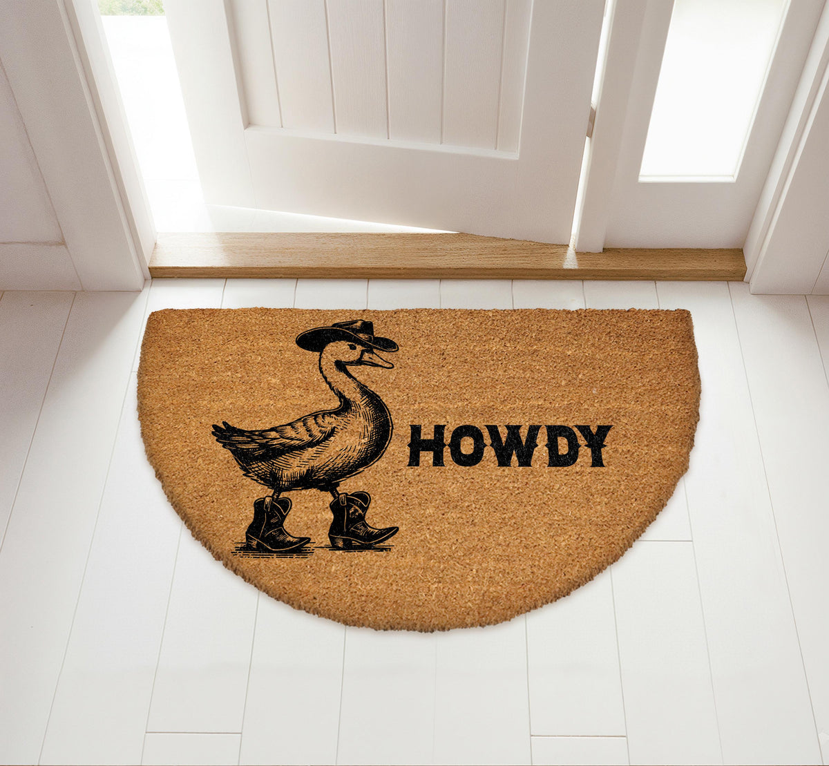 Howdy Cowboy Animal Doormat, Funny Western Welcome Mat