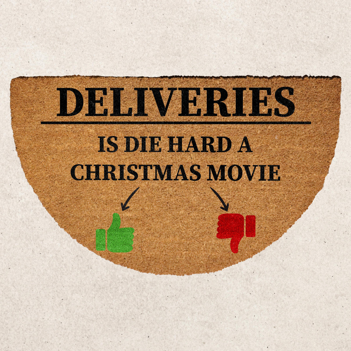 Is Die Hard a Christmas Movie Doormat, Deliveries Welcome Mat, Funny Holiday Home Decor Mat