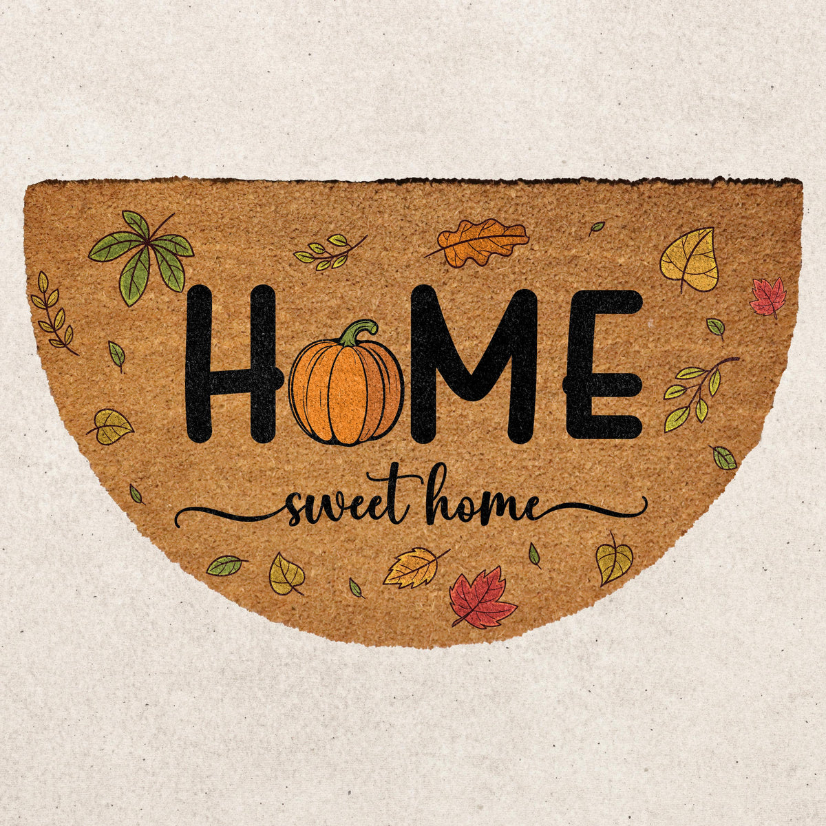 Home Sweet Home Pumpkin Doormat, Fall Leaves Welcome Mat, Pumpkin Home Decor