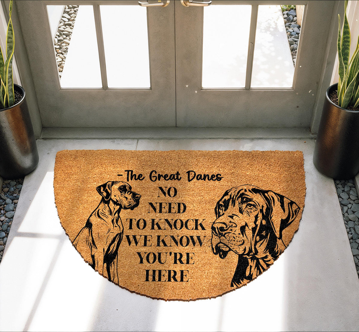 No Need to Knock Doormat, The Great Danes Welcome Mat, Funny Dog Home Decor