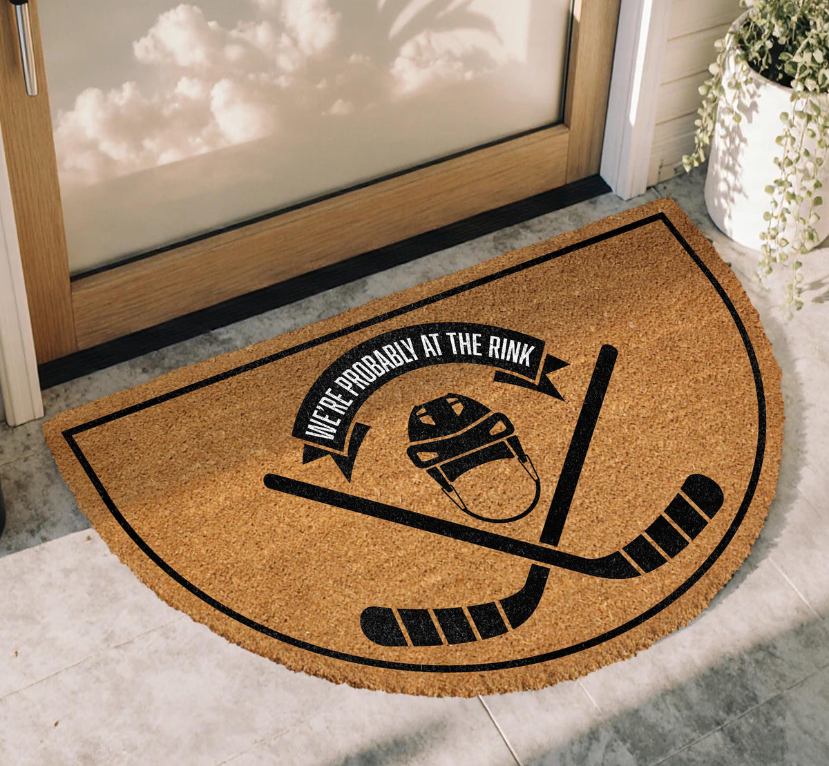 Probably At The Rink Doormat, Hockey Welcome Mat, Hockey Family Home Decor