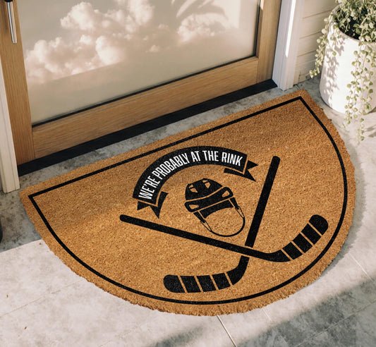 Probably At The Rink Doormat, Hockey Welcome Mat, Hockey Family Home Decor