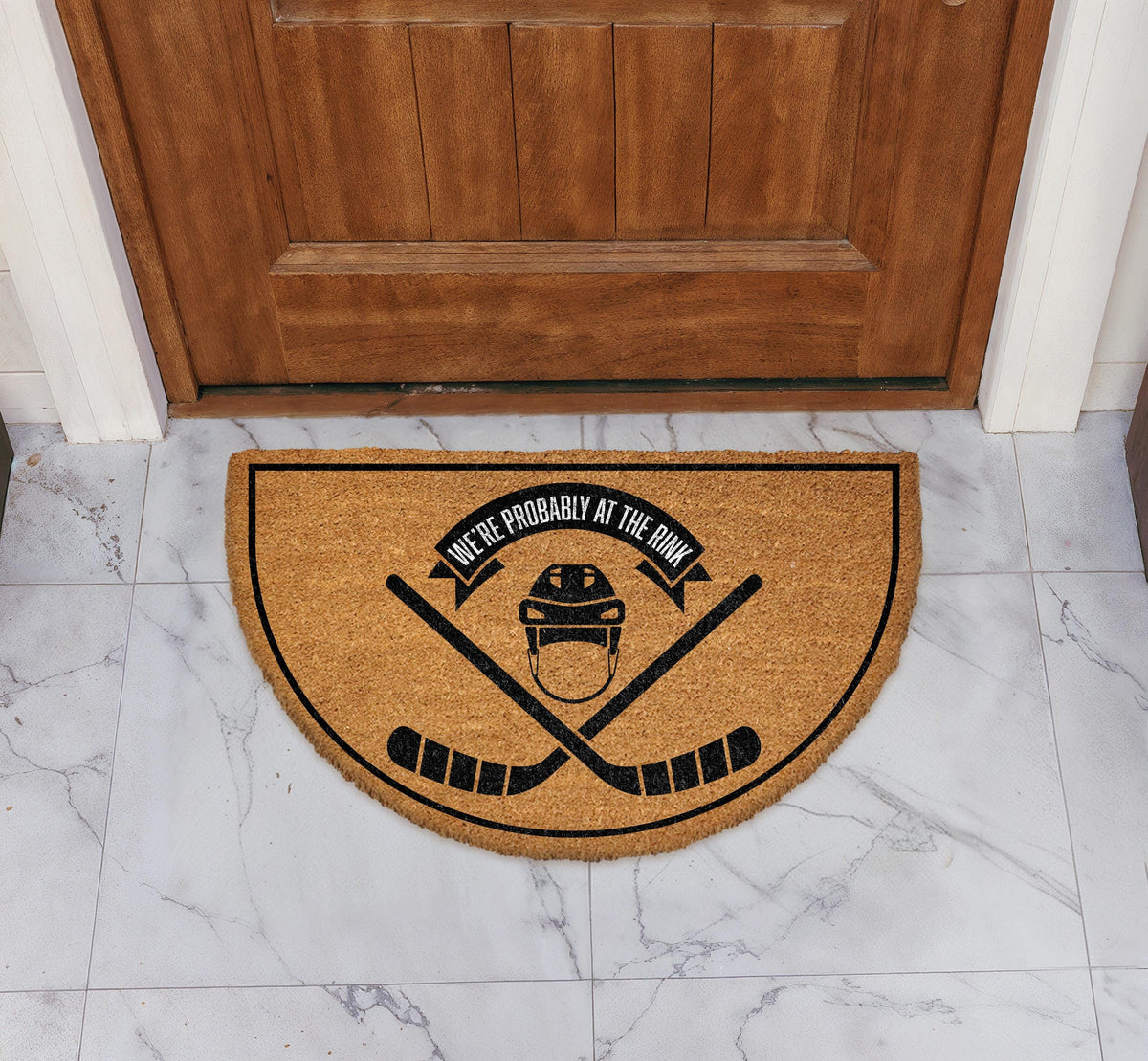 Probably At The Rink Doormat, Hockey Welcome Mat, Hockey Family Home Decor