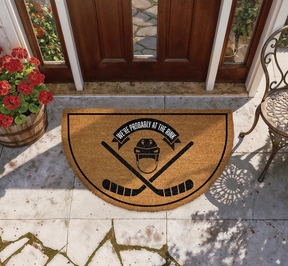 Probably At The Rink Doormat, Hockey Welcome Mat, Hockey Family Home Decor