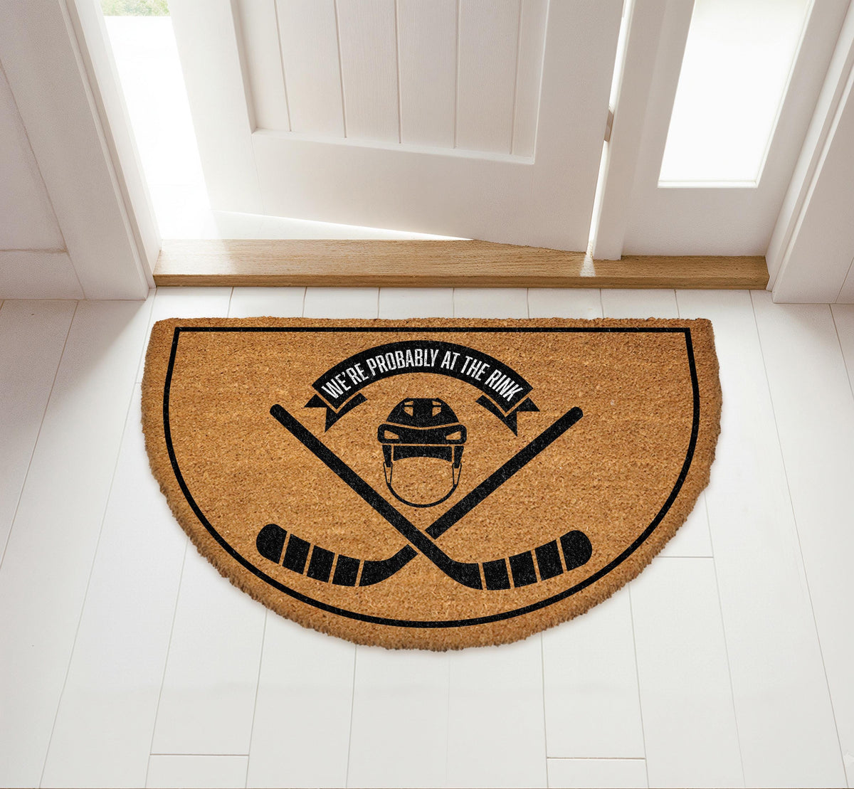 Probably At The Rink Doormat, Hockey Welcome Mat, Hockey Family Home Decor